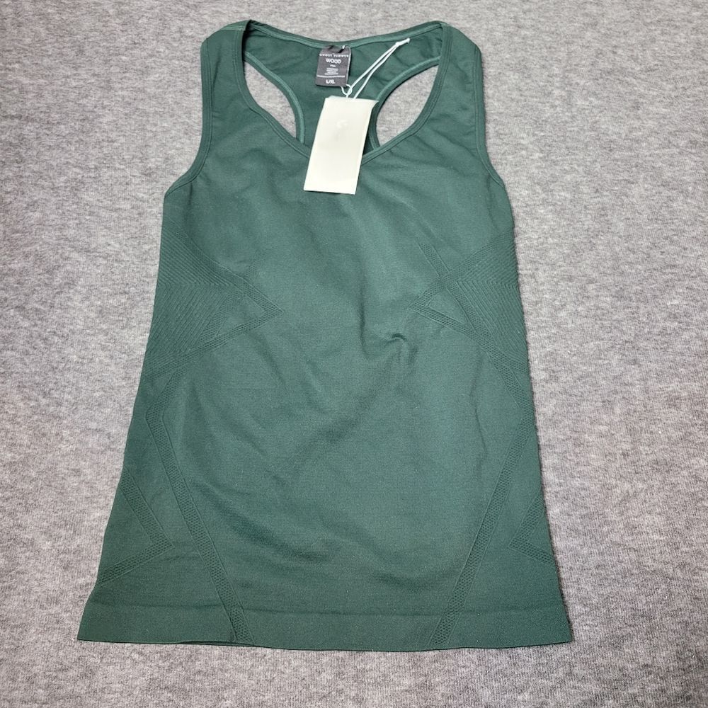 Ghost Flower WOOD Pioneer Seamless Yoga Tank Emerald Green L/XL